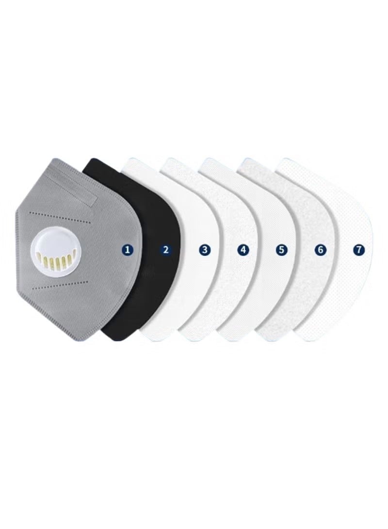 25 قطعة من كمامات الوجه KN95 المزودة بصمام - حماية من 7 طبقات، وأحزمة رأس قابلة للتعديل، وكربون نشط لتوفير أقصى درجات الراحة (عبوة من 25 قطعة) - Image 4